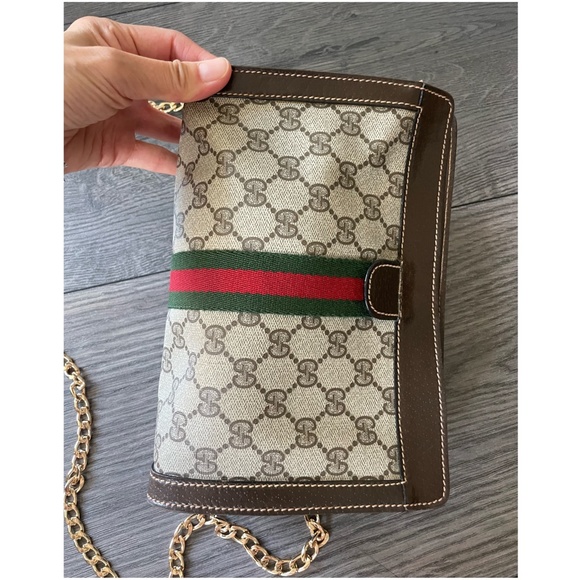 Authentic GUCCI GG Web Sherry Crossbody Bag Purse - Picture 4 of 9